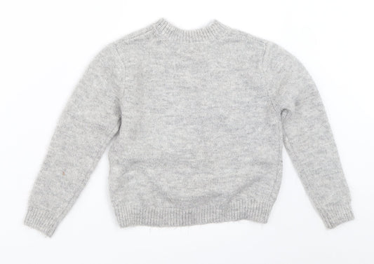 Primark Girls Grey   Pullover Jumper Size 7-8 Years
