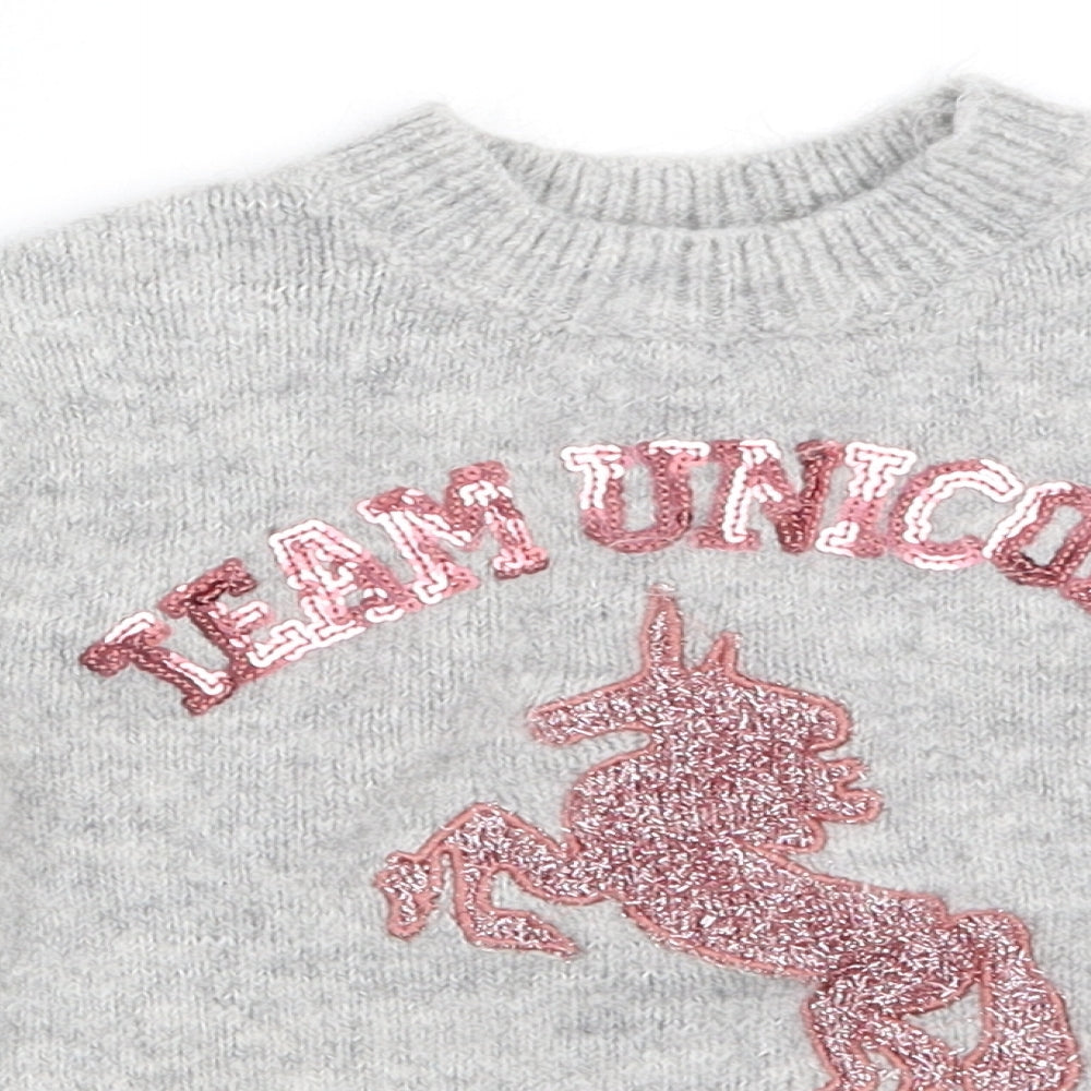 Primark Girls Grey   Pullover Jumper Size 7-8 Years