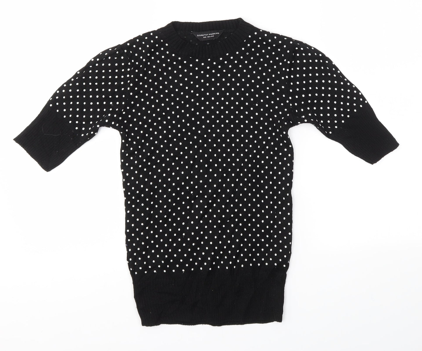 Dorothy Perkins Womens Black Polka Dot  Basic Blouse Size 8