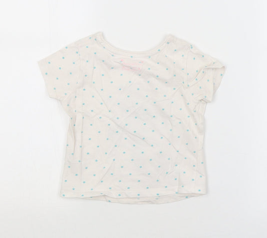 Primark Girls White Argyle/Diamond   Pyjama Top Size 18-24 Months