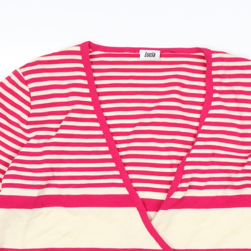 LUCIA Womens Multicoloured Striped  Cardigan Jumper Size 12