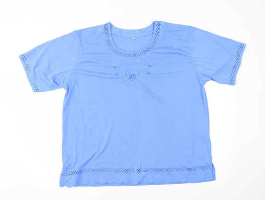 Preworn Womens Blue   Basic Blouse Size 2XL