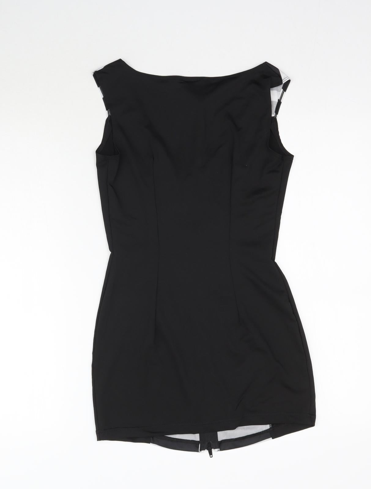 Christy's Dress Up Womens Black Striped  Basic Tank Size S  - Guilty as charged costume