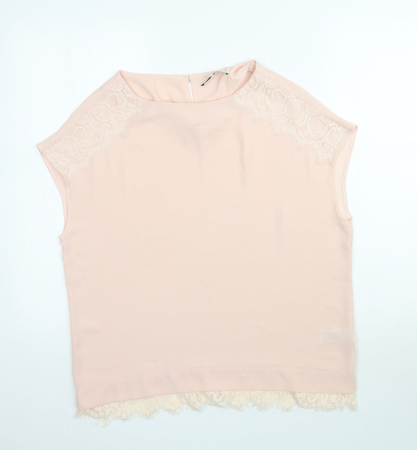 NEXT Womens Pink   Basic Blouse Size 12  - Lace detail