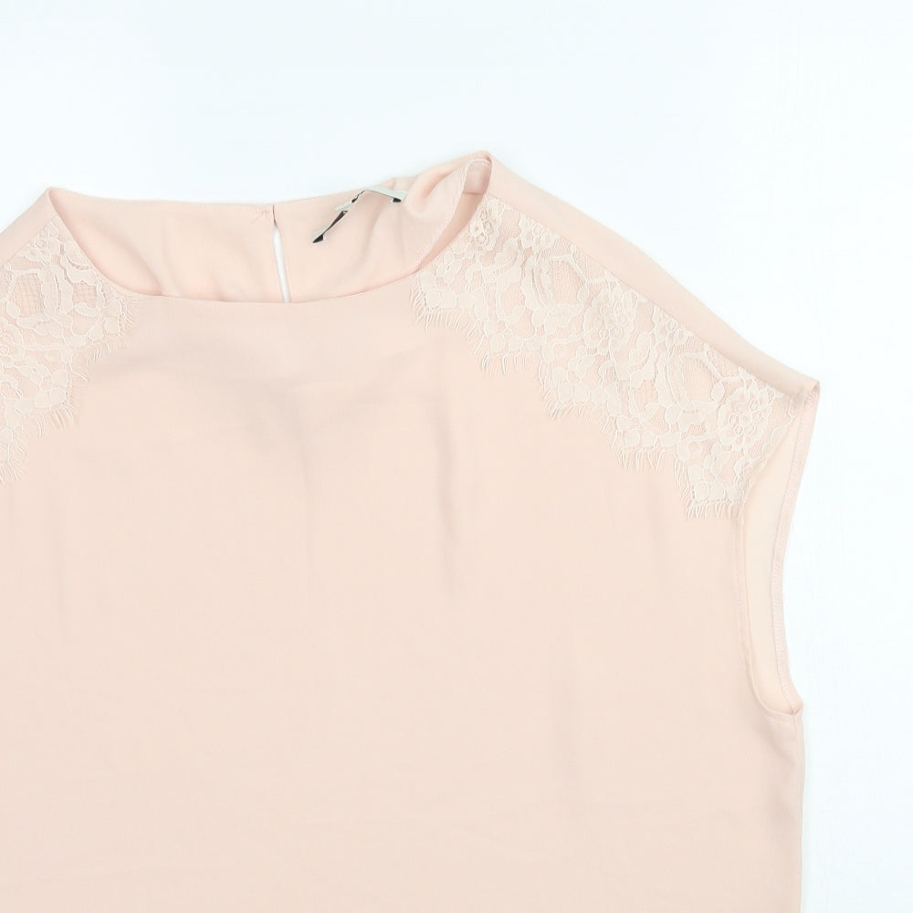 NEXT Womens Pink   Basic Blouse Size 12  - Lace detail