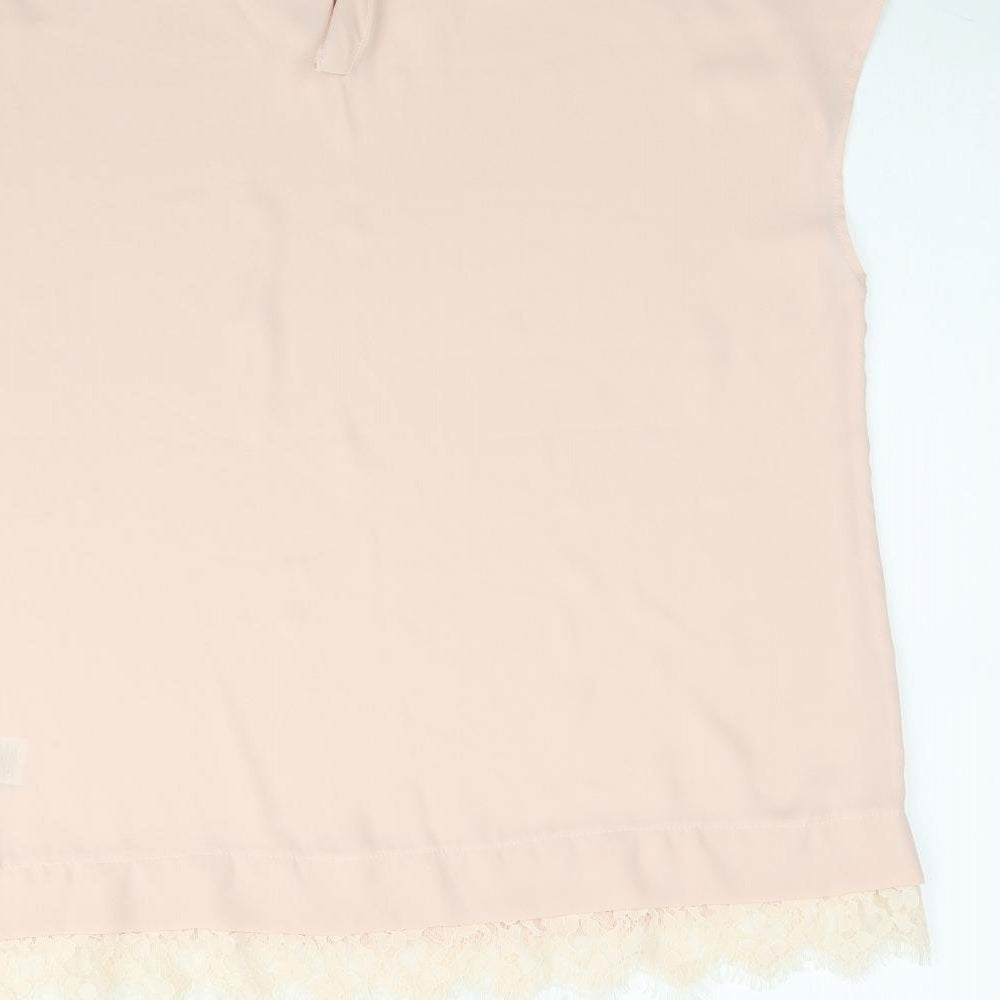 NEXT Womens Pink   Basic Blouse Size 12  - Lace detail