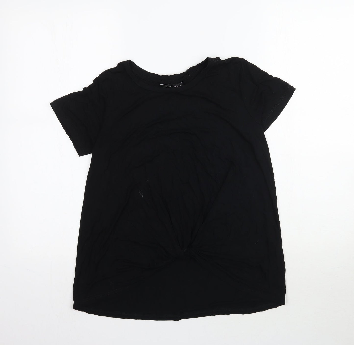 Dorothy Perkins Womens Black   Basic T-Shirt Size 8  - Knot detail