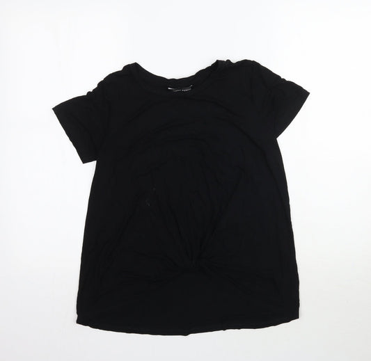 Dorothy Perkins Womens Black   Basic T-Shirt Size 8  - Knot detail