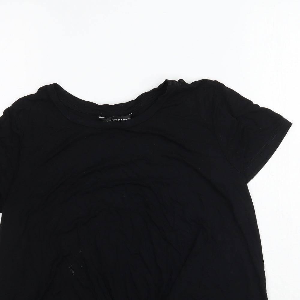 Dorothy Perkins Womens Black   Basic T-Shirt Size 8  - Knot detail