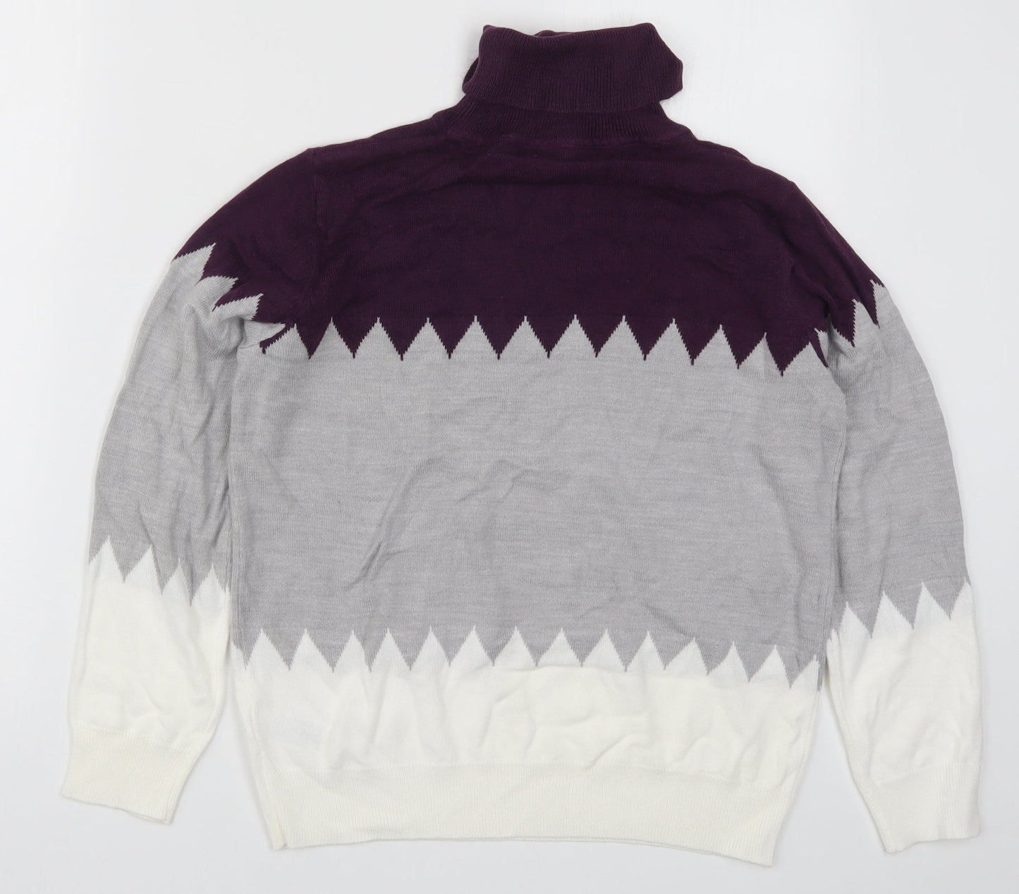 Marks and Spencer Womens Purple  Knit Pullover Jumper Size 12  - Zig Zag