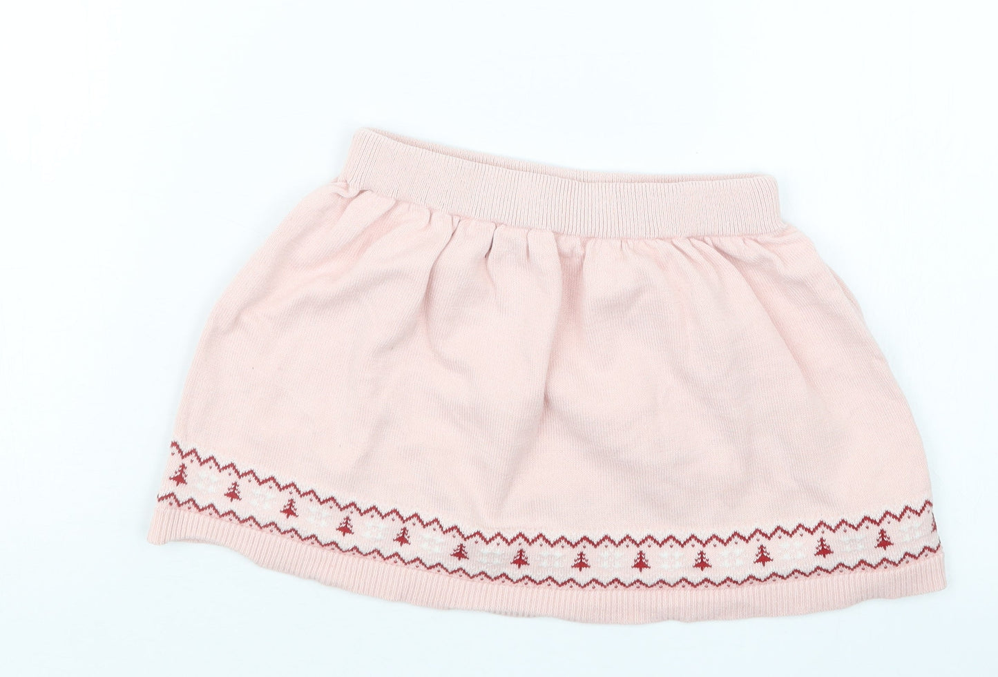 Primark Girls Pink  Knit A-Line Skirt Size 3-4 Years - Christmas