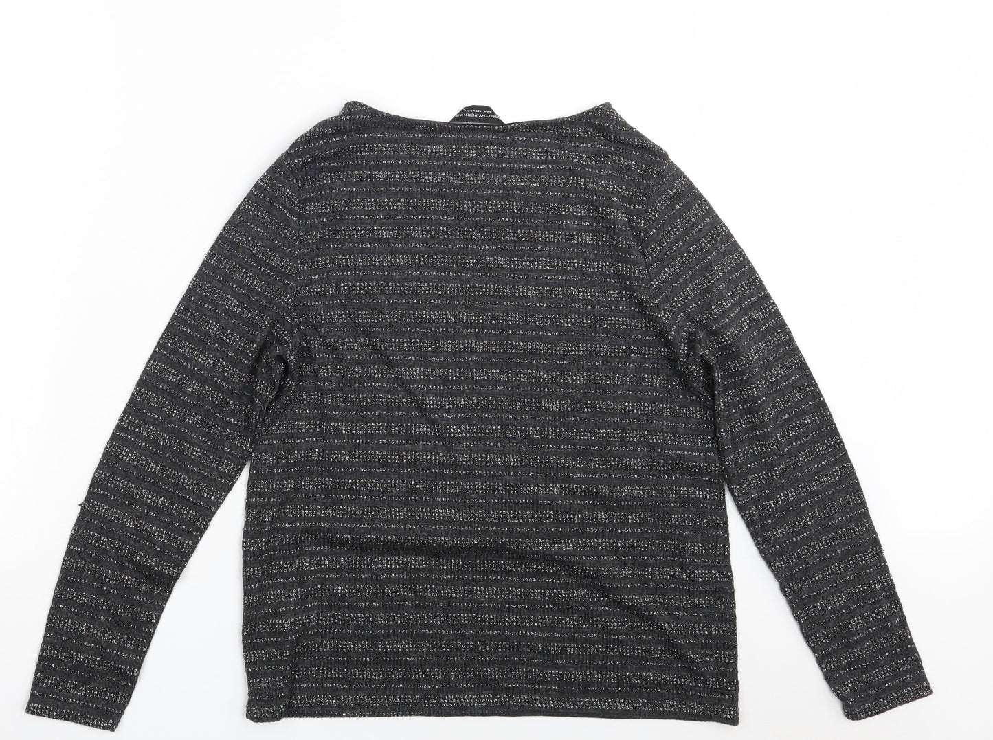 Dorothy Perkins Womens Grey Striped  Pullover Sweatshirt Size 14