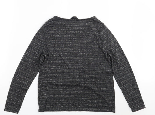 Dorothy Perkins Womens Grey Striped  Pullover Sweatshirt Size 14