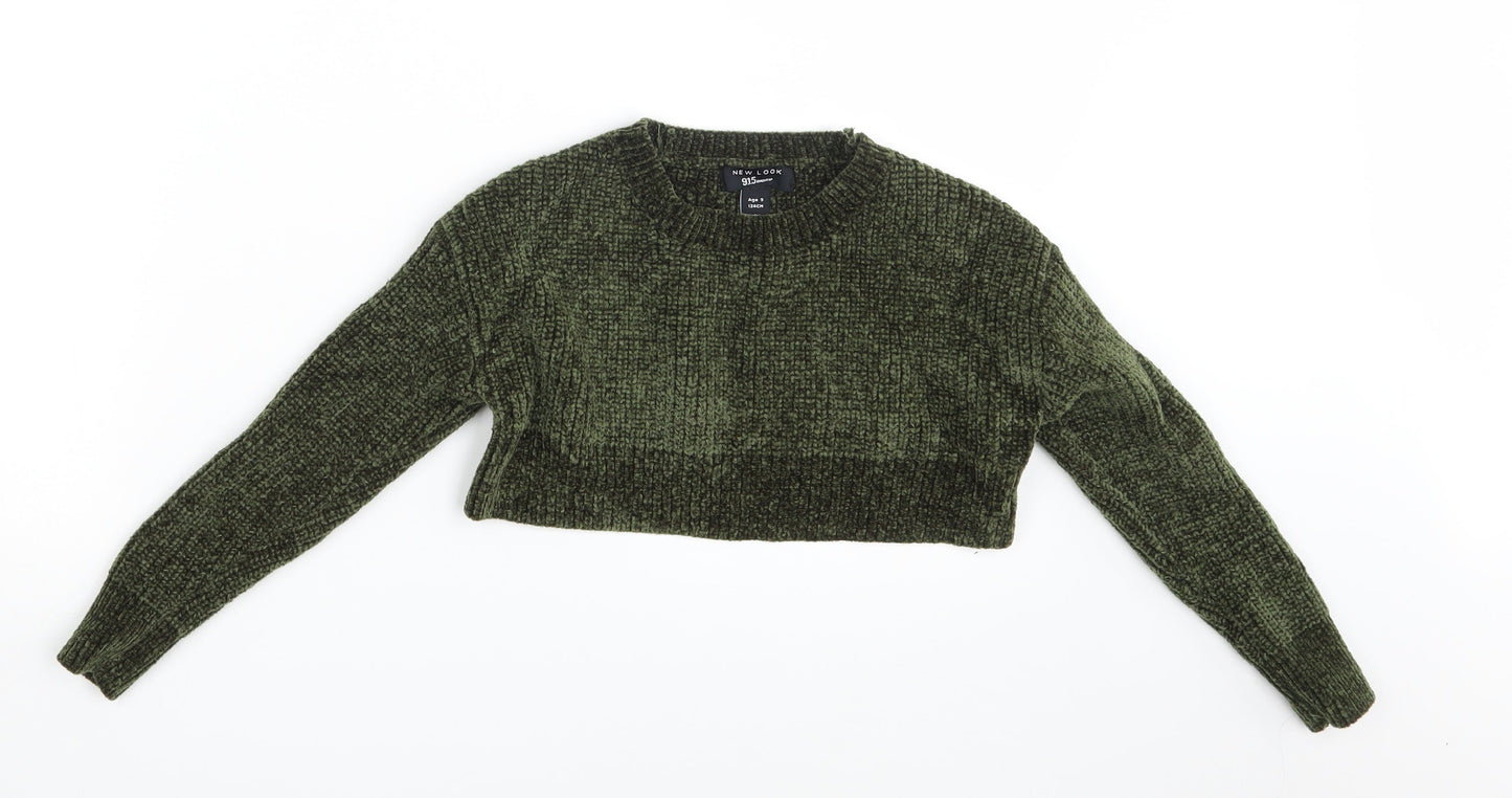 New Look Girls Green   Pullover Jumper Size 9 Years  - Croppped