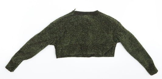 New Look Girls Green   Pullover Jumper Size 9 Years  - Croppped
