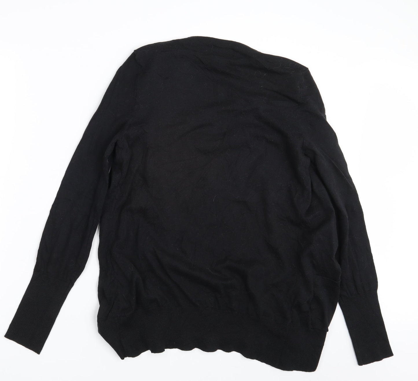 NEXT Womens Black Striped  Wrap Jumper Size 12