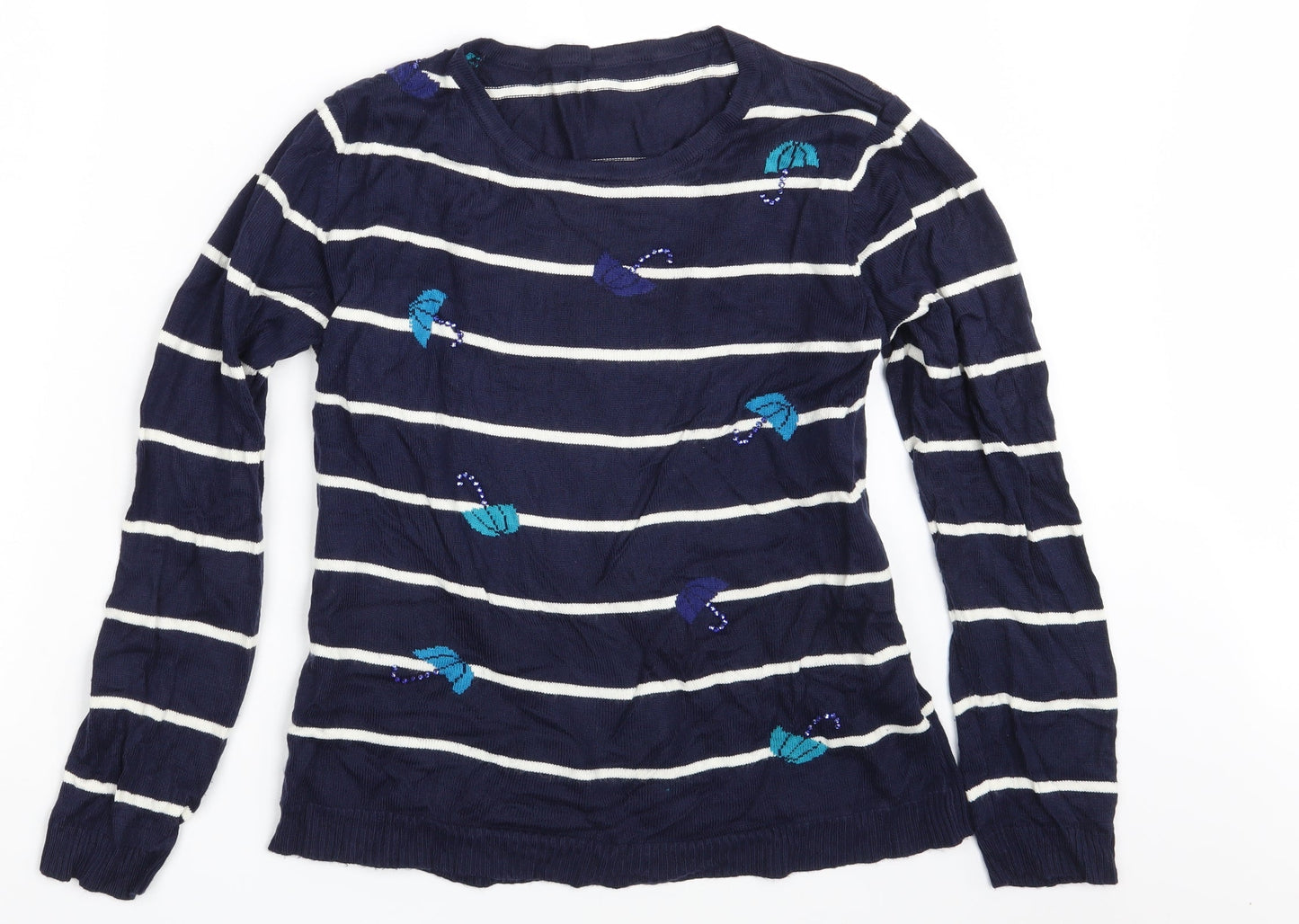 Preworn Womens Blue Striped  Pullover Jumper Size S