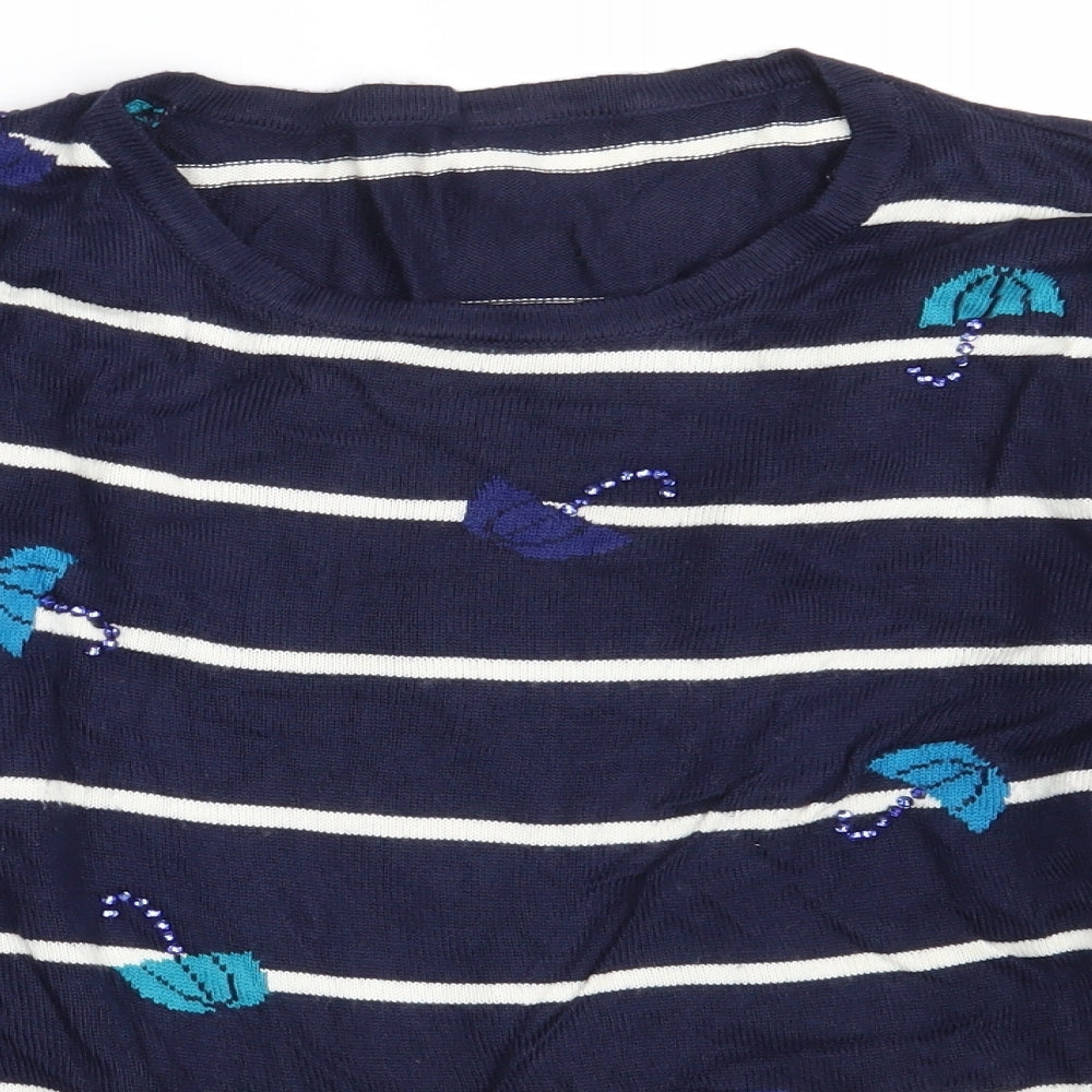 Preworn Womens Blue Striped  Pullover Jumper Size S