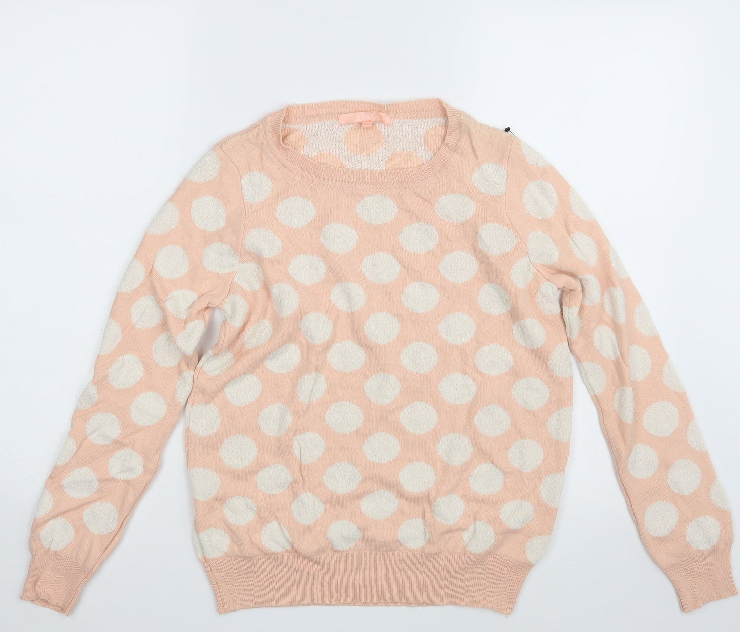 NEXT Womens Pink Polka Dot Knit Pullover Jumper Size 12