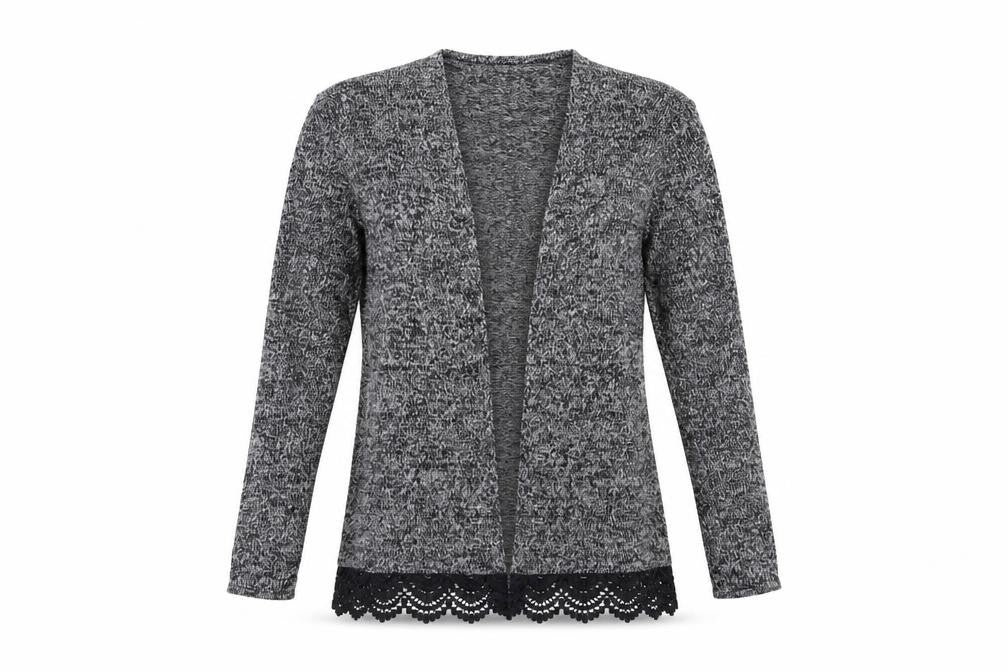 H&M Girls Grey  Knit Cardigan Jumper Size 13 Years