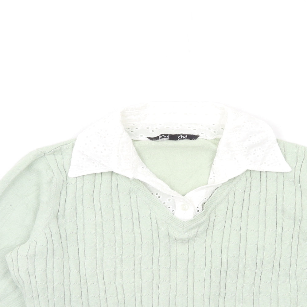 Bonmarché Womens Green  Knit Pullover Jumper Size 12