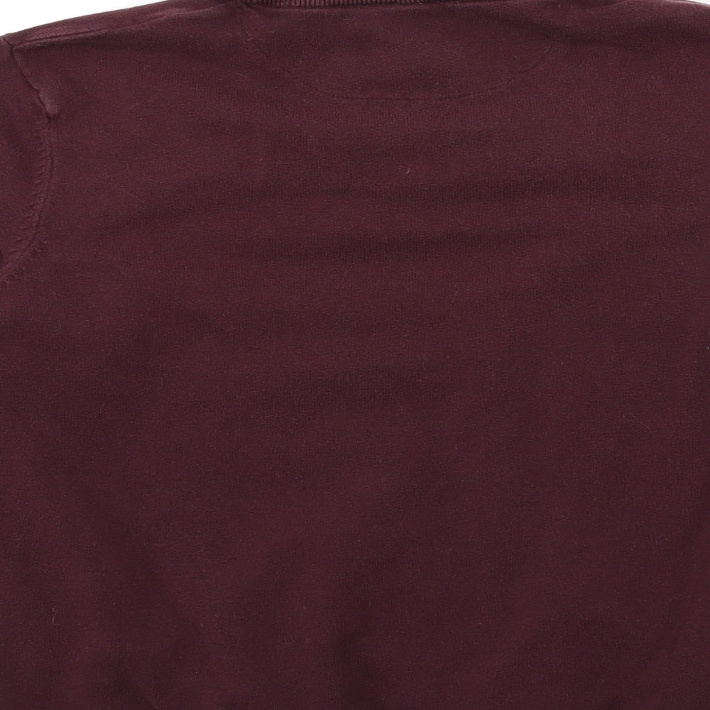 F&F Mens Red  Knit Pullover Jumper Size L