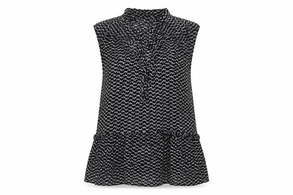 H&M Womens Black Floral  Basic Blouse Size 10