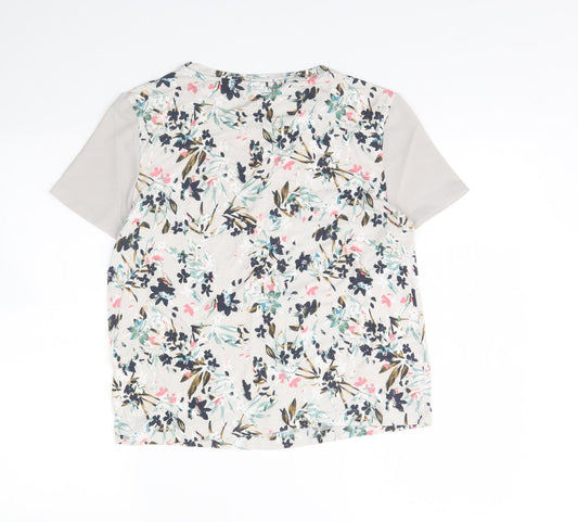 m&S Womens Grey Floral  Basic Blouse Size 8