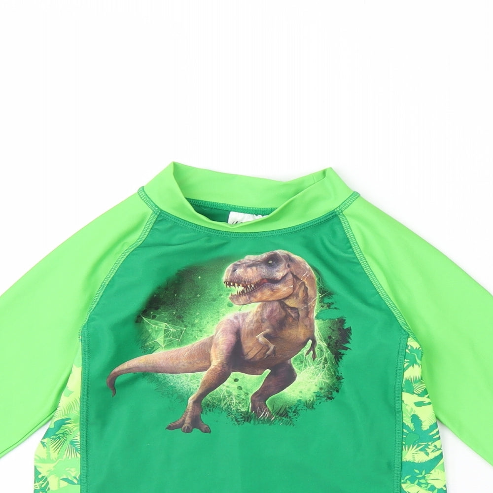 H&M Boys Green   Basic T-Shirt Size 6 Years  - Jurassic Park