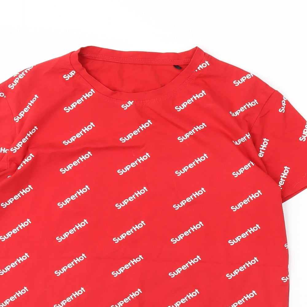 Preworn Womens Red   Basic T-Shirt Size L