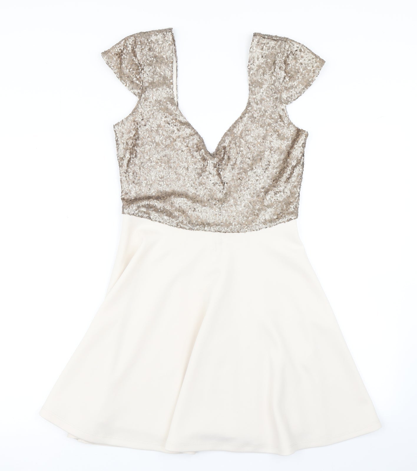 ASOS Womens Beige   Skater Dress  Size 10