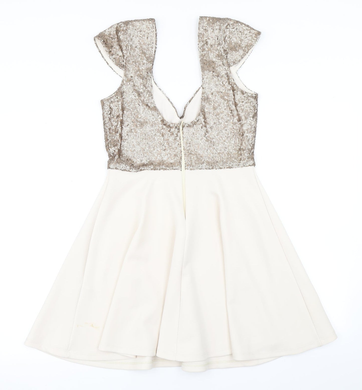 ASOS Womens Beige   Skater Dress  Size 10