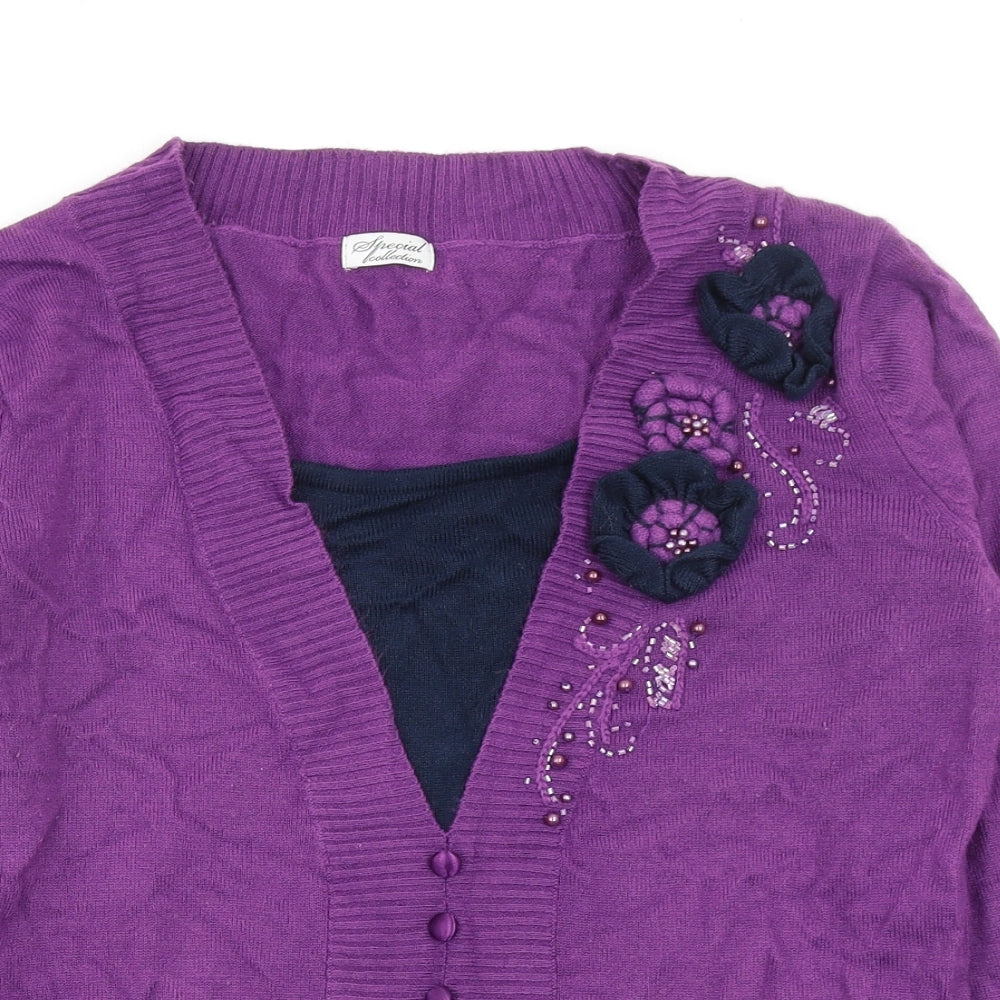 Special Collection Womens Pink Floral  Pullover Jumper Size 12