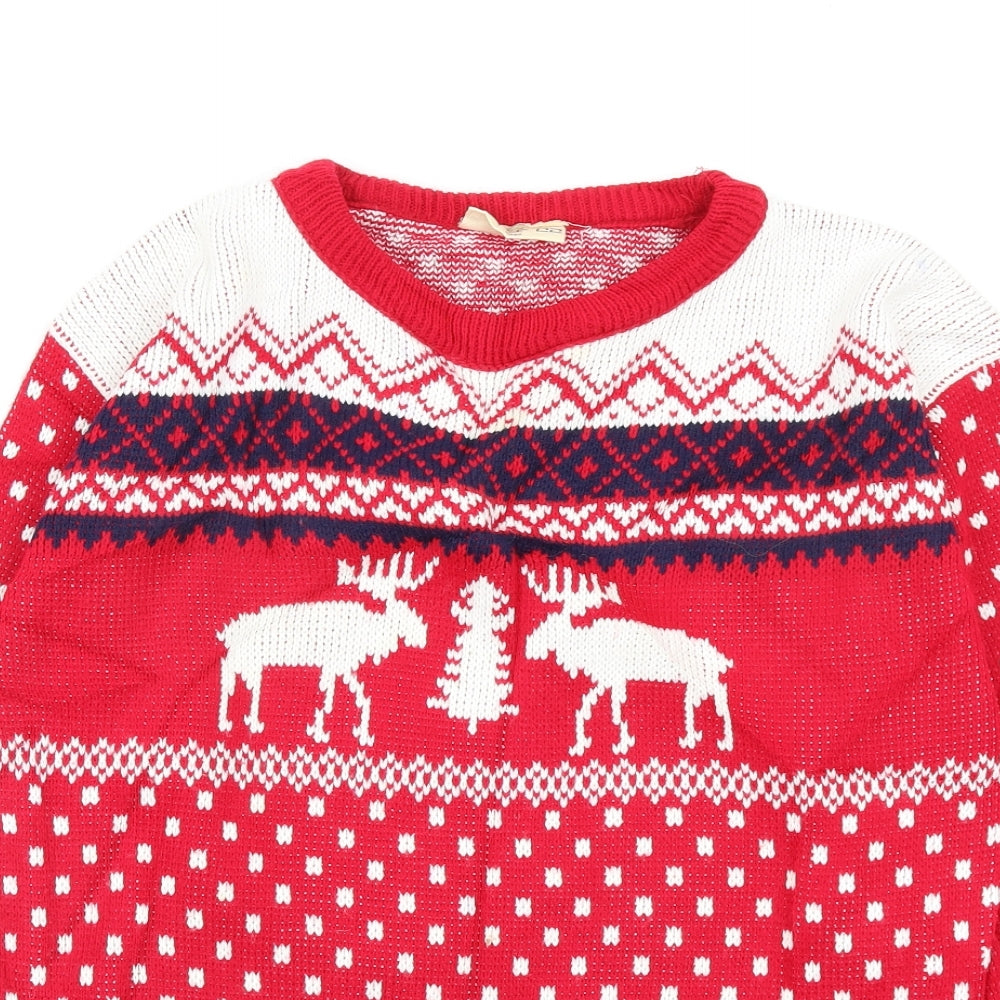 catch 22 Mens Multicoloured Geometric  Pullover Jumper Size S  - christmas