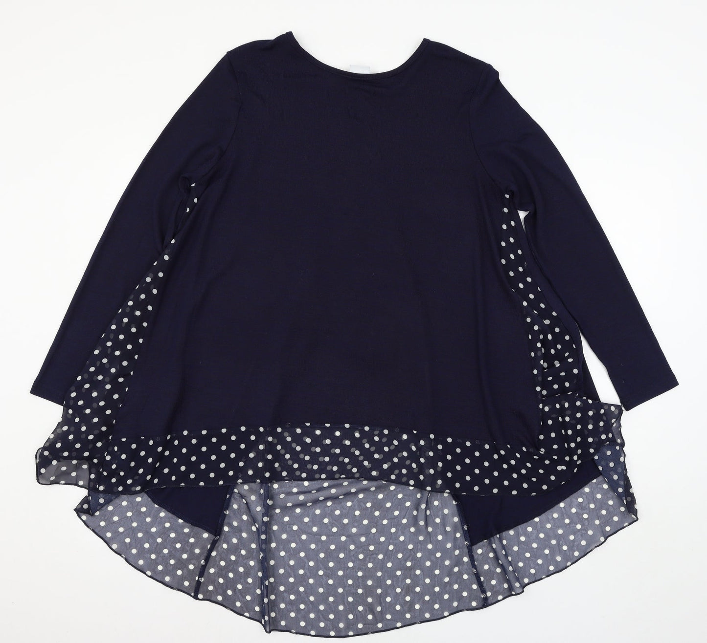 Mitsy Womens Blue Polka Dot Knit Pullover Jumper Size S