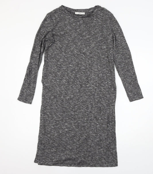 Mango Womens Grey  Jersey Basic T-Shirt Size M