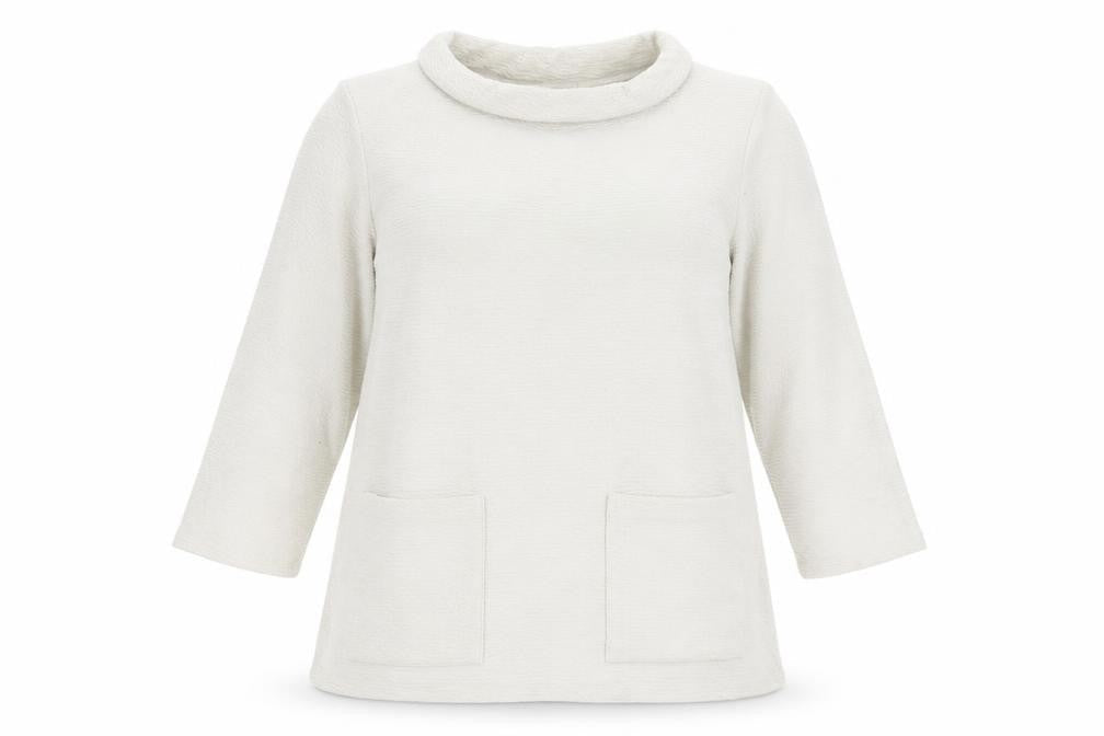 Gallery Womens Ivory  Jersey Basic T-Shirt Size M
