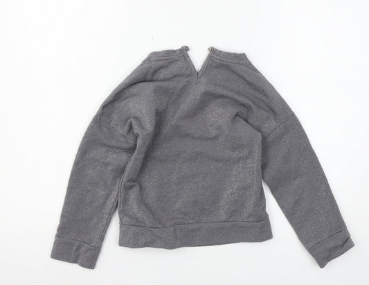 TU Girls Grey  Jersey Pullover Sweatshirt Size 7 Years