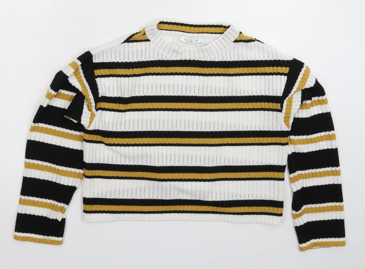 Topshop Womens Multicoloured Striped  Pullover Jumper Size 4