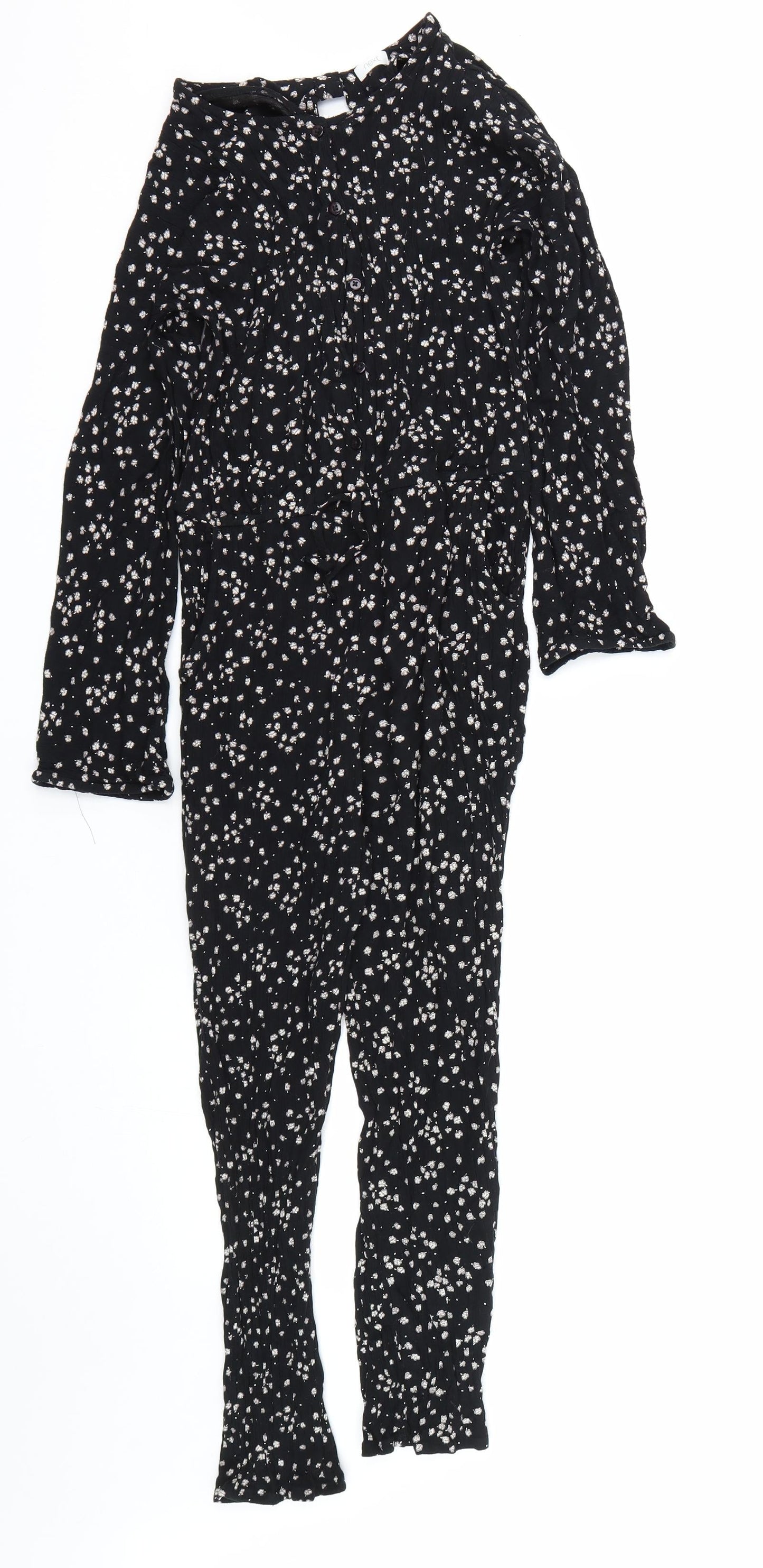 NEXT Girls Black Floral  Bodysuit One-Piece Size 15 Years