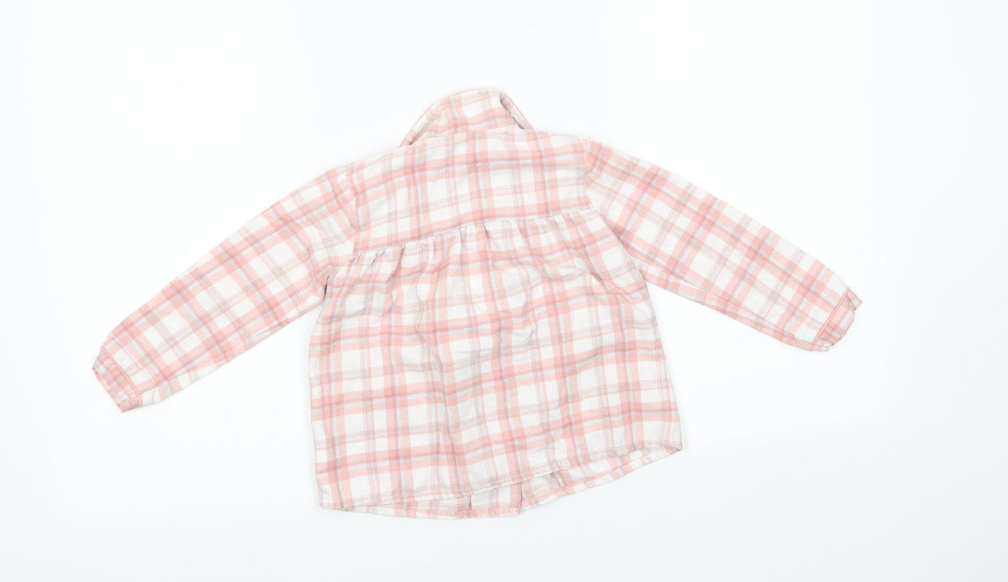 mamas & papas Girls Pink Check  Basic Casual Size 2-3 Years