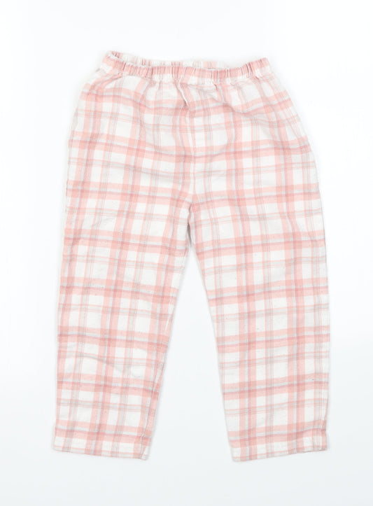 mamas & papas Girls Pink Check  Capri Pyjama Pants Size 2-3 Years