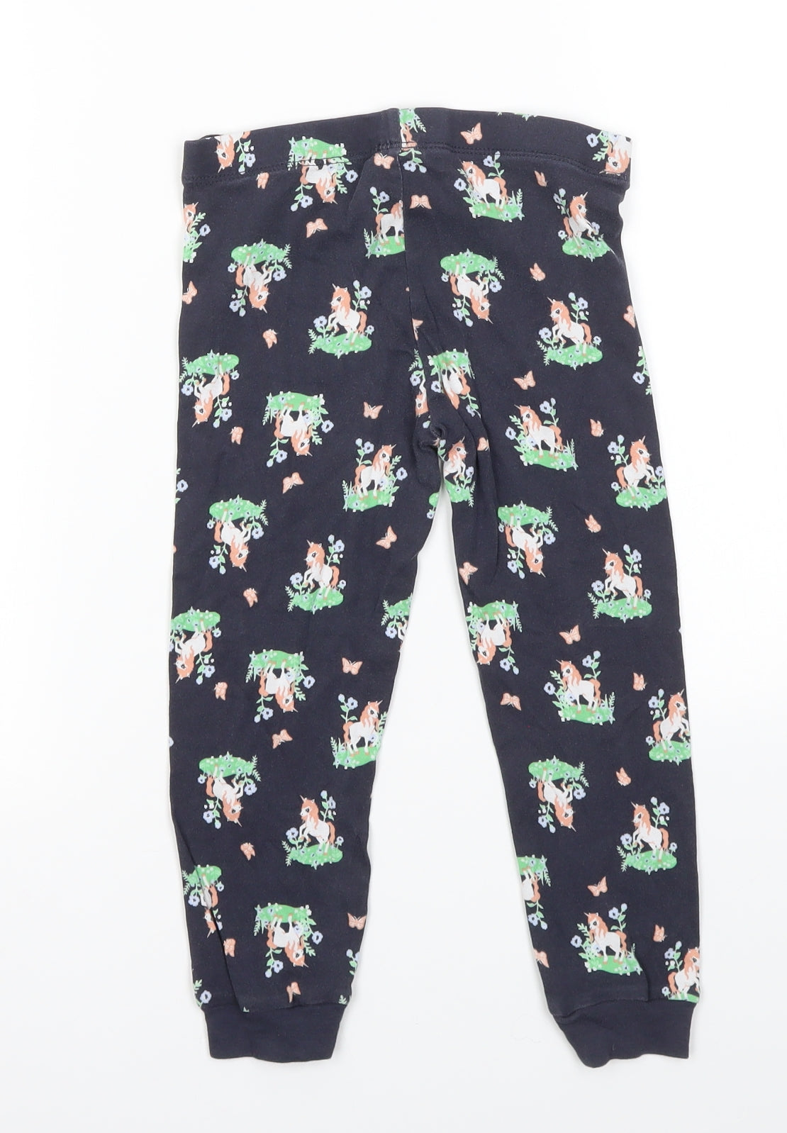 H&M Girls Blue Floral  Capri Pyjama Pants Size 3-4 Years