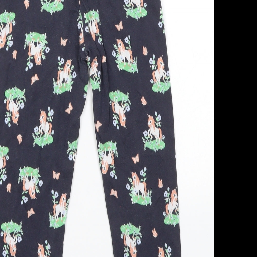 H&M Girls Blue Floral  Capri Pyjama Pants Size 3-4 Years