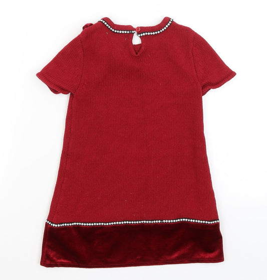 Miss Mona Mouse Girls Red   Jumper Dress  Size 3-4 Years