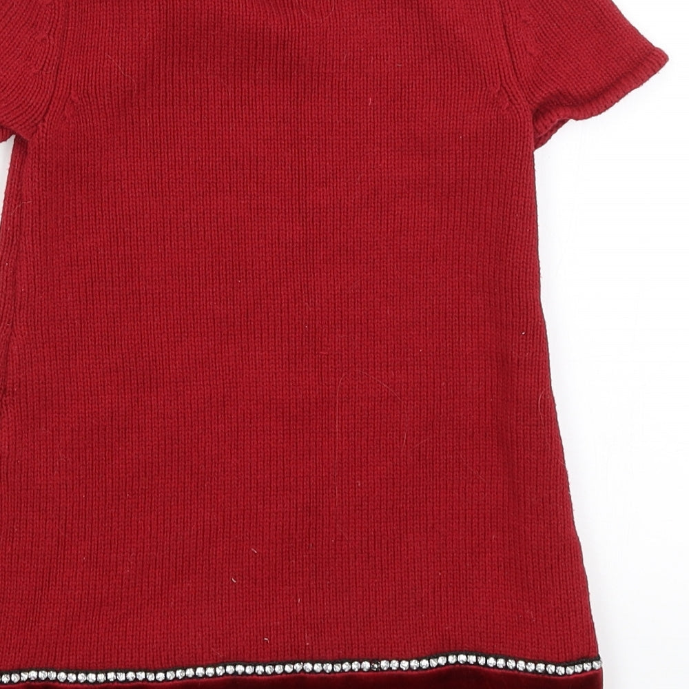 Miss Mona Mouse Girls Red   Jumper Dress  Size 3-4 Years