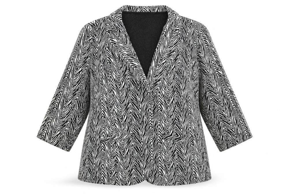 Papaya Womens Black Animal Print  Jacket Blazer Size 20
