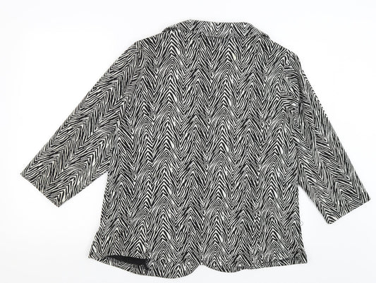Papaya Womens Black Animal Print  Jacket Blazer Size 20