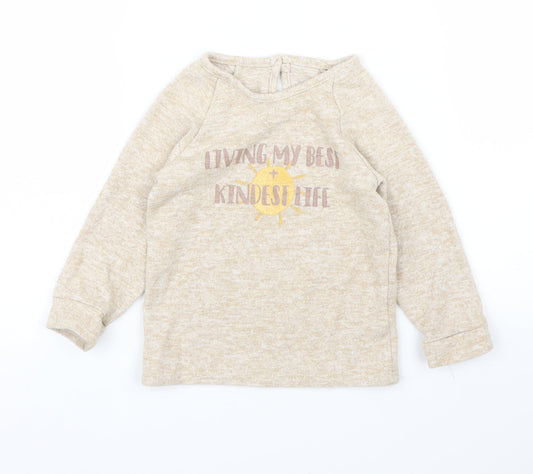 George Girls Beige   Pullover Jumper Size 2 Years