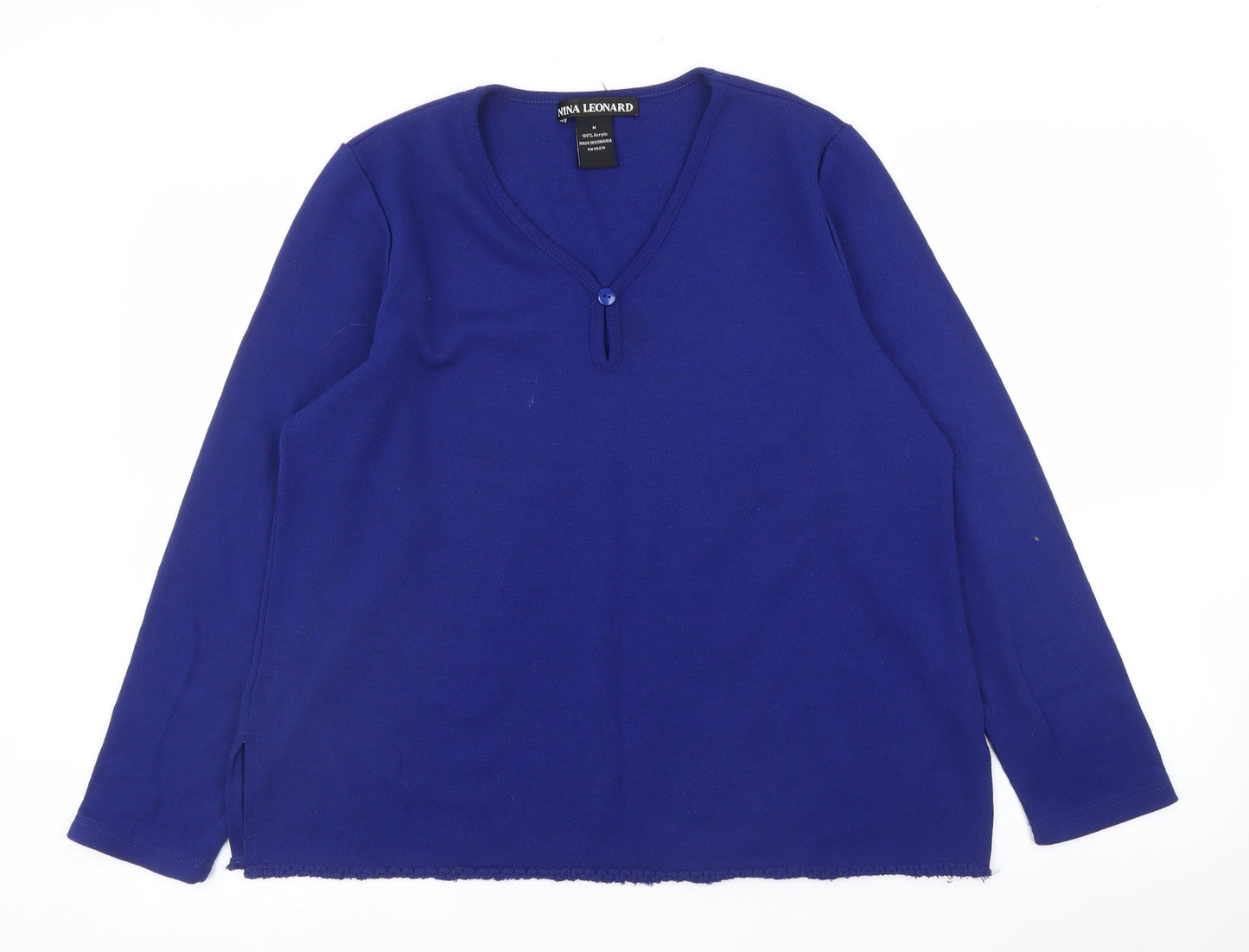 Nina Leonard Womens Blue   Pullover Jumper Size M